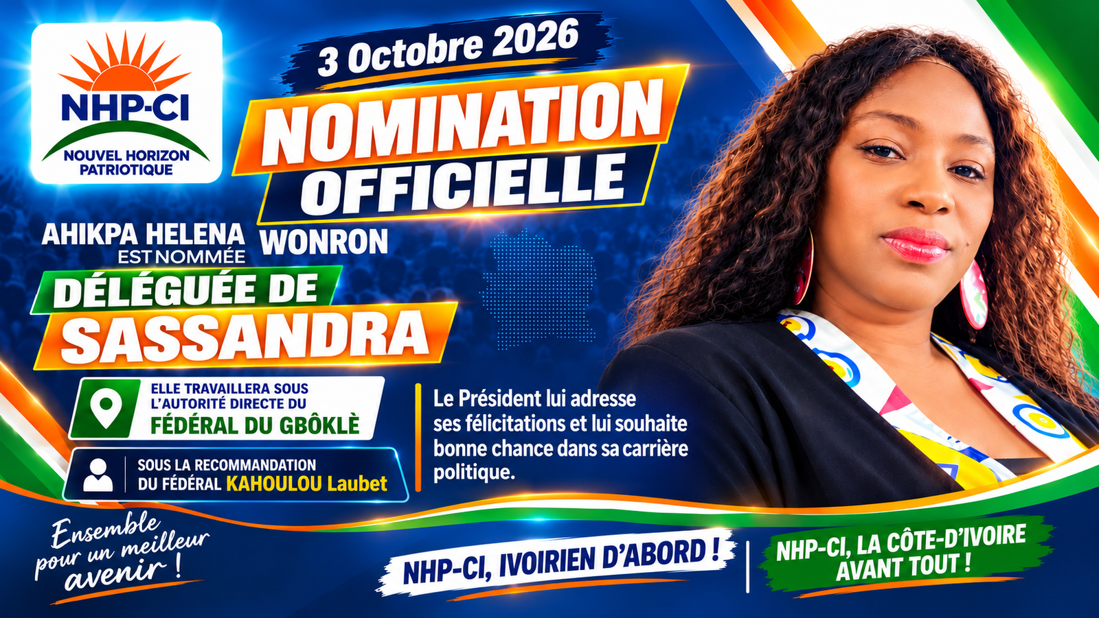 Nomination de Helena Ahikpa