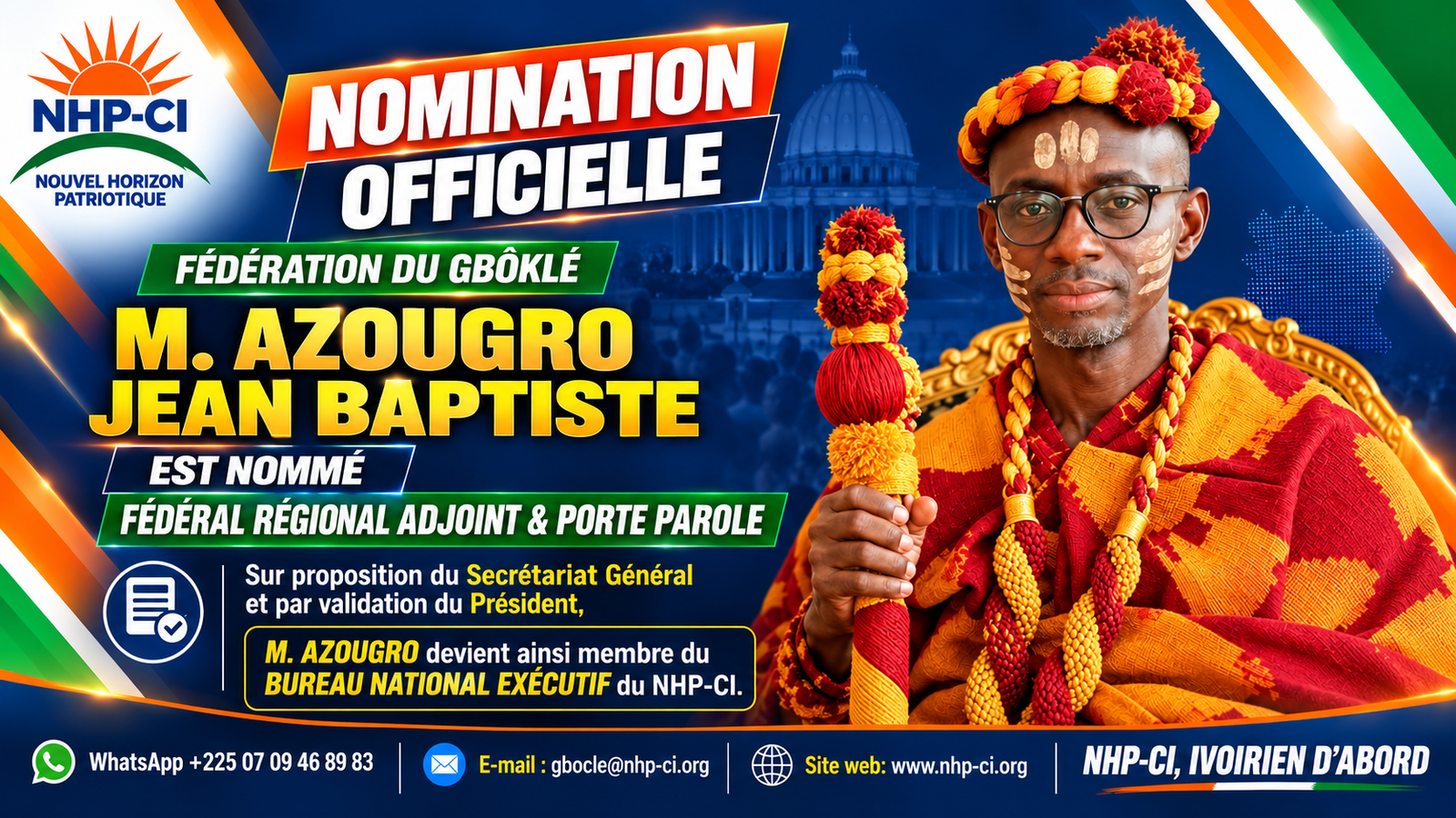 Nomination officielle du NHP-CI en Chine